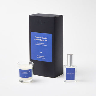 Premium Candle & Room Spray Set - Lavender, Jasmine & Vanilla