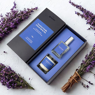 Premium Candle & Room Spray Set - Lavender, Jasmine & Vanilla