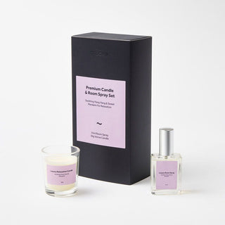 Premium Candle & Room Spray Set - Ylang Ylang & Mandarin