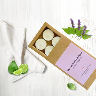 8 Luxury Scented Tealights - Patchouli & Bergamot
